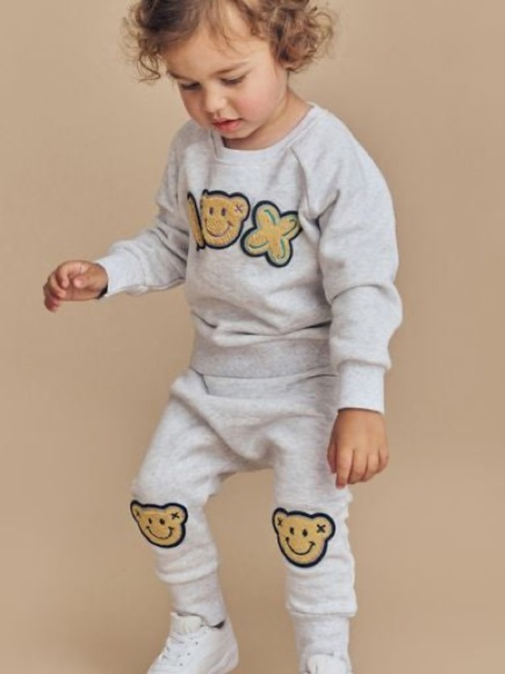 Huxbaby Hux Badge Sweatshirt | Light Grey Marle
